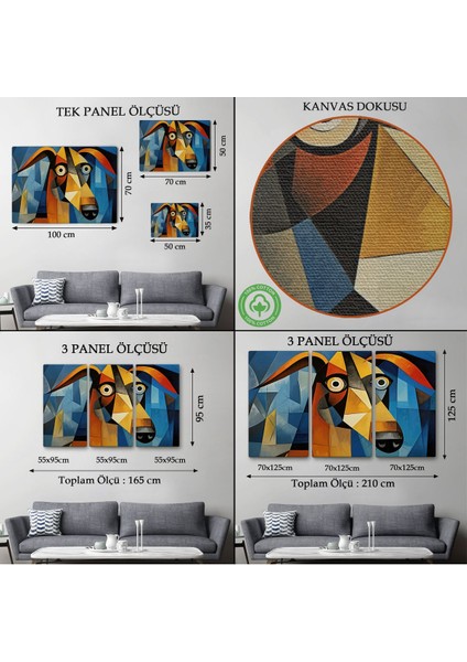 Pablo Picasso Tarzında Soyut Köpek TABLOSU-7212