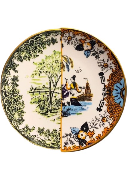 İki Desenli Serenat 6'lı Pasta Tabağı