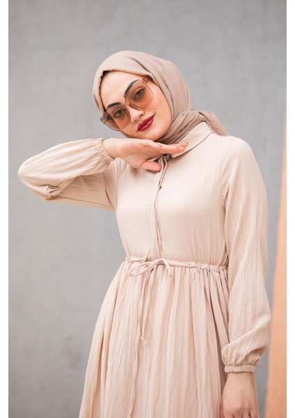 Nare Pamuklu Bürümcük Elbise-Mint fiyatları