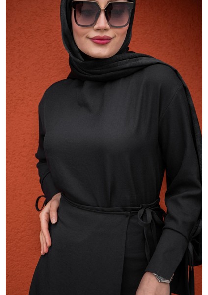 Anvelop Bağlamalı Etek Bluz Takım-Siyah fiyatları