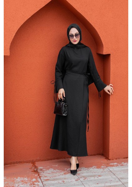 Anvelop Bağlamalı Etek Bluz Takım-Siyah fırsatları