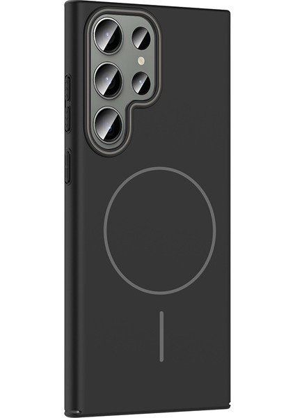 Galaxy S24 Ultra Kılıf Magsafe Şarj Özellikli Ruby Silikon Kapak - Gri