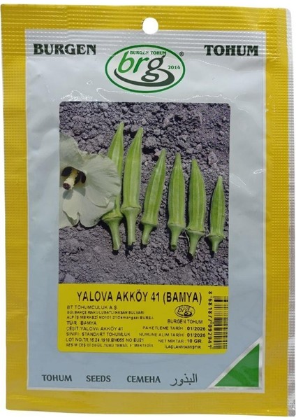 Bt Yalova Akköy 41 Bamya Tohumu 10 gr