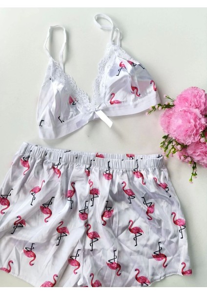 Şortlu Sexy Filamingolu Takım