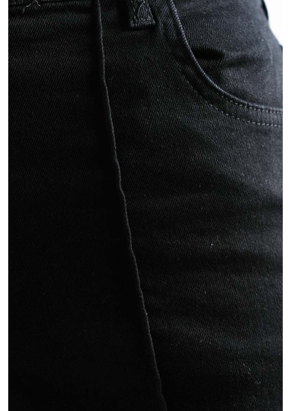 Bayan Bol Paça Kot Pantolon Palazzo Denim Siyah fırsatları