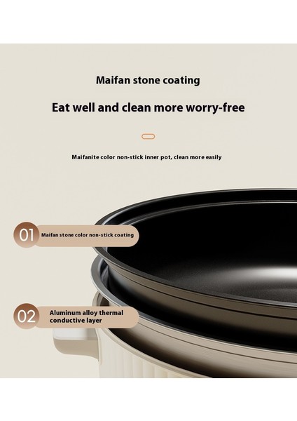 5l Elektrikli Hotpot Fonksiyonlu Hepsi Bir Arada Yapışmaz Elektrikli Ocak (Yurt Dışından)