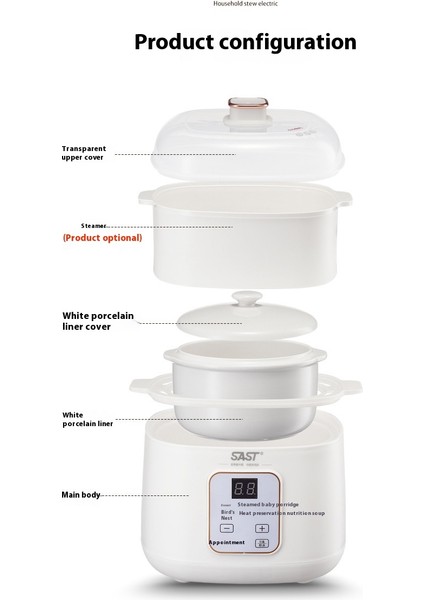 1l Mini Seramik Kuş Yuvası Elektrikli Güveç (Yurt Dışından)
