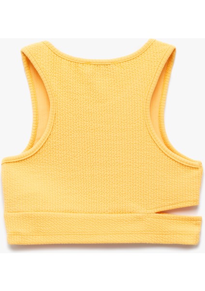 Pencere Detaylı Slim Fit Bürümcük Kolsuz Bisiklet Yaka Crop Atlet fiyatları