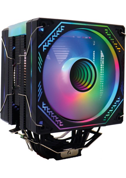Zoko Ice Pro Bp4 Siyah Auto Rainbow Fanlı Kule Işlemci Fanı