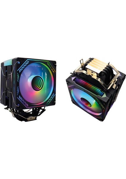 Zoko Ice Pro Bp4 Siyah Auto Rainbow Fanlı Kule Işlemci Fanı
