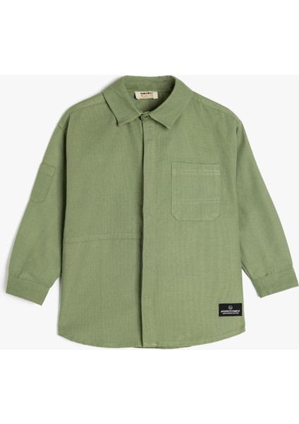 Tek Cepli Uzun Kollu Pamuklu Gömlek Ceket