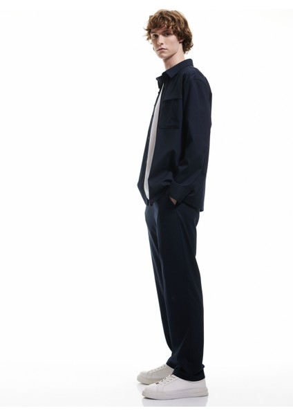 Düğmeli Viskon Karışımlı Chino Cep Detaylı Kumaş Pantolon