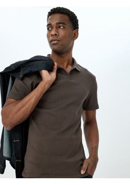 Kısa Kollu Pamuklu Slim Fit Polo Yaka Tişört