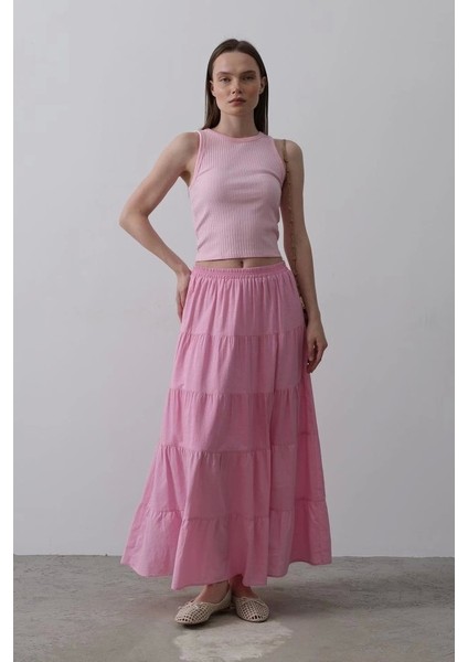 Kat Kat Keten Etek - Şeker Pembe fiyatları