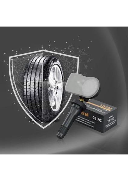 Xtool TS100R Çift Frekanslı Metal Versiyon Programlanabilir Lastik Basıncı Izleme Sistemi Sensörü