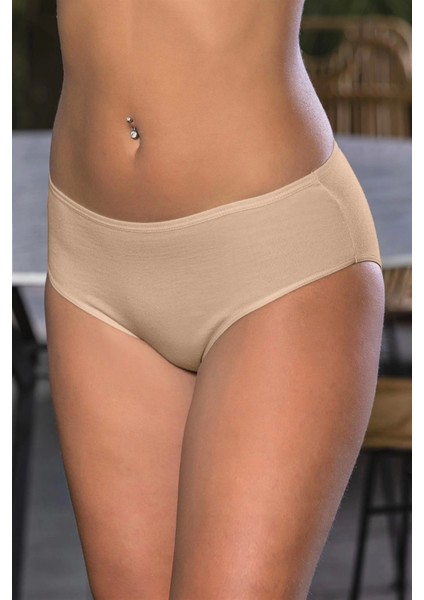 - Pamuklu Yüksek Bel Slip Külot Ten (MGP2966)