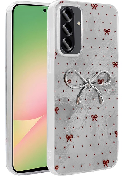 Galaxy A36 Kılıf Kamera Korumalı Figürlü Zore Ponti Silikon Kapak - Açık Mavi