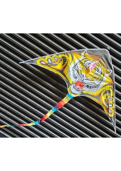 Büyük Boy Kaplan Uçurtma Tiger Kite 160 CMX75 cm Aslan Uçurma-Kuyruk 120 cm 30 mt Ip Dahil