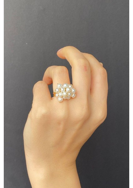 14 Ayar Altın 4 mm Üzüm Salkımı Doğal Inci Kolye Yüzük Ikili Set fırsatları