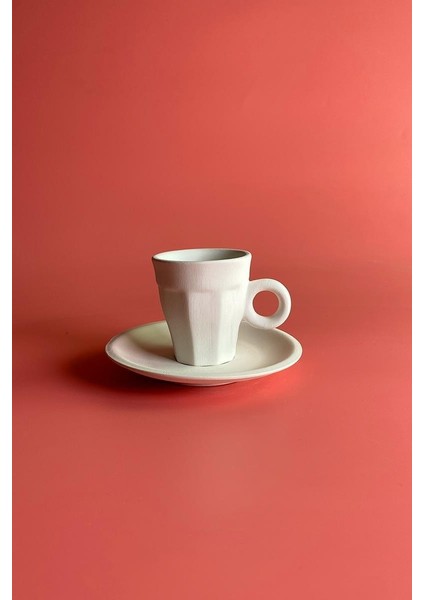 Uzun Köşeli Fincan - Seramik Bisküvi 2'li (Ham Ürün)