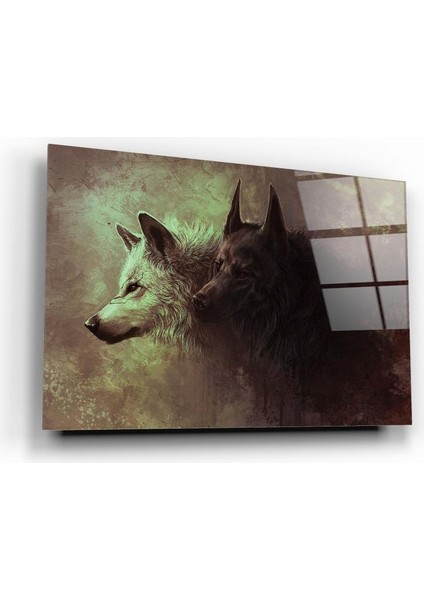 Kurtlar Cam Tablo | Hediyelik, Dekoratif, Ofis, Mutfak