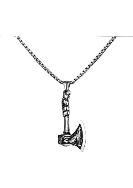 Wolf Axe Paslanmaz Çelik Kolye Kolye Ucu Kişiselleştirilmiş Kolye (Yurt Dışından)