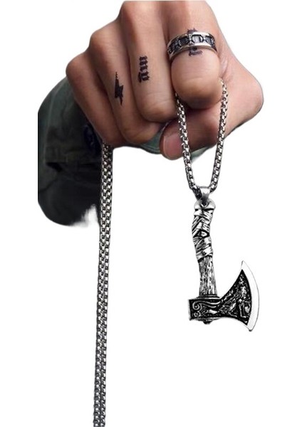 Wolf Axe Paslanmaz Çelik Kolye Kolye Ucu Kişiselleştirilmiş Kolye (Yurt Dışından)