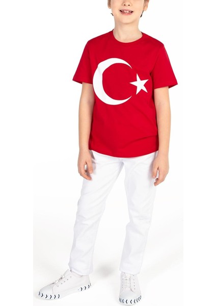 Çocuklar Için Unisex Ay Yıldızlı (Türk Bayraklı) Tişört 23 Nisan Için fiyatları