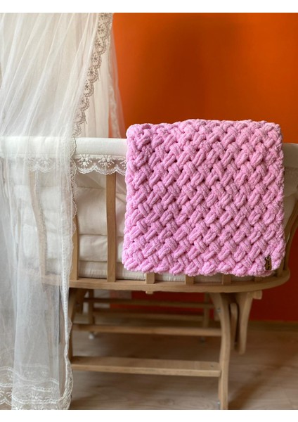 Pembe Puffy Bebek Battaniyesi 100*100 cm