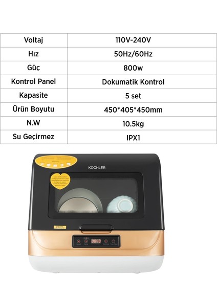 Küçük Alan Uyumlu Pratik Bulaşık Makinesi – Tiny House ve Karavanlar Için Ideal