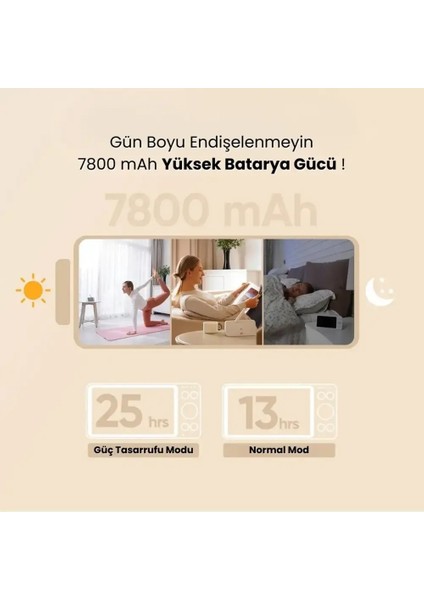 Yeni Gece Görüşlü Bonoch 7'' 1080P Hd Şarjlı 7800MAH Bebek Izleme Monitör ve Kamerası