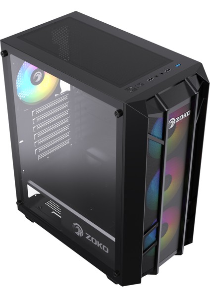 Hunter Siyah 4X12 cm Argb Fan Mesh Panel Temperli Cam Bilgisayar Kasası fiyatları