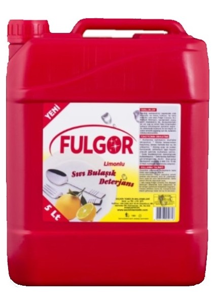 Limonlu Sıvı Bulaşık Deterjanı 5 Lt x 2 Adet