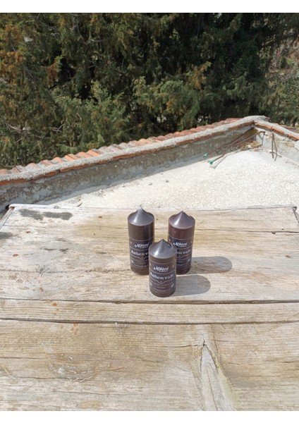 Miklard Silindir Mum 3 Lü Pudra Kokulu Süper Siyah Set Çap 5 cm Boylar 8-11-14 cm