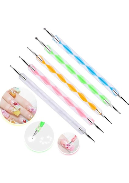 Tırnak Süsleme Nail Art Kalemi 5li -Dot Seti Noktalama Kalemi fırsatları