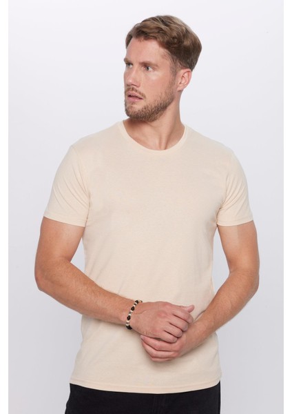 5'li Paket Siyah-Beyaz-Taş-Gri-Haki Slim Fit Dar Kesim Pamuk Bisiklet Yaka Tişört fırsatları