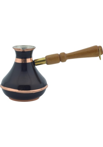 Bakır Sade Zarif Minimal 375ML Siyah Renkli Rus Cezvesi Orta