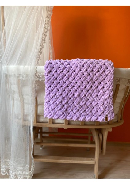 Lila Puffy Bebek Battaniyesi 100*100 cm