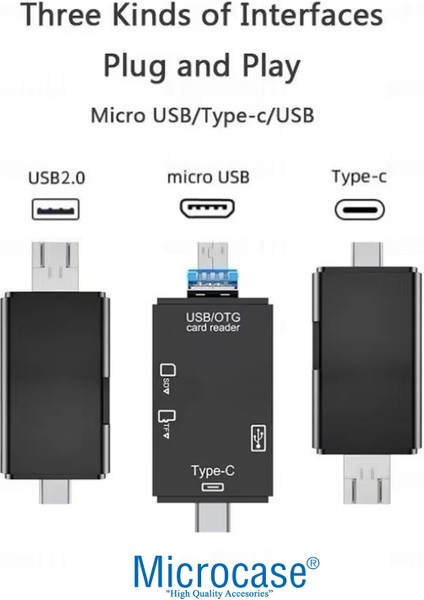 6in1 Type-C To Usb/micro Sd Card Reader Okuyucu Çevirici - AL5089