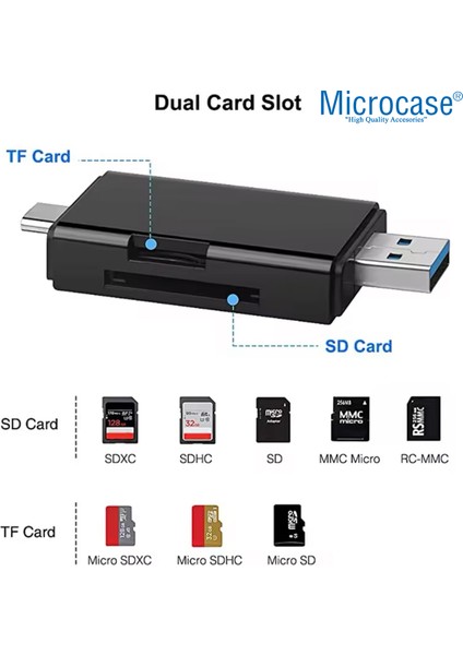 6in1 Type-C To Usb/micro Sd Card Reader Okuyucu Çevirici - AL5089
