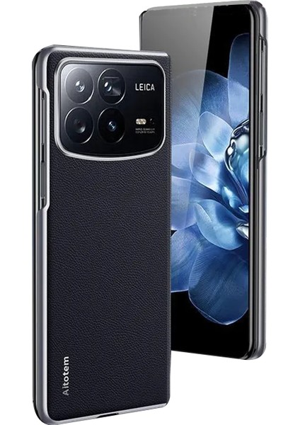Xiaomi Mi Mix Fold 4 Için Deri Desenli Plastik Koruma Kılıf - AL3156 Siyah