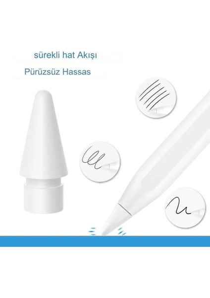 Apple Pencil 1.nesil/2.nesil/usb-C ve Pencil Pro Uyumlu Kalem Ucu Tablet Kalemi Yedek Uç (5 Tane) modelleri