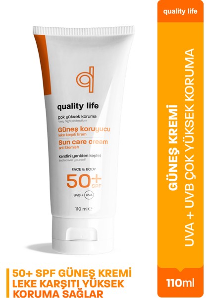Ql 110 ml ve 50 ml Yüz ve Vücut Güneş Kremi Seti - Hyaluronik Asit ve Collagen
