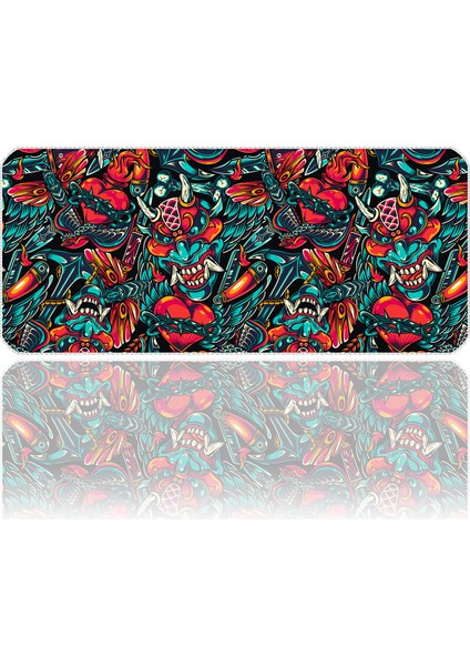 Mouse Pad 70X30 cm Crazy Heart MP357030 Gaming Oyuncu Dikişli Kenar Pürüzsüz Yüzey Kaymaz Kauçuk Taban