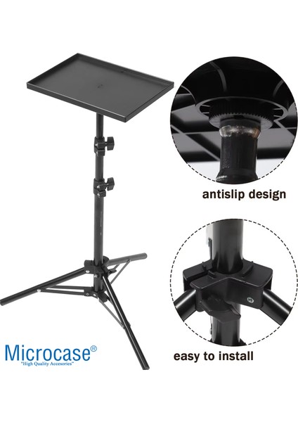 Sunum Projeksiyon Cihazı Notebook Vb Için Çok Amaçlı Ayaklı Sehpa Stand Metal + 2.1 mt Tripod - AL5098