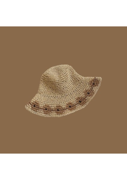 Hasır Şapka Kadın Güneşlik Güneş Kremi Büyük Ağız Şapka Ins Küçük Qingxin Ilkbahar ve Yaz Gezisi Plaj Tatili Tatlı Mori Güneş Şapkası (Yurt Dışından)