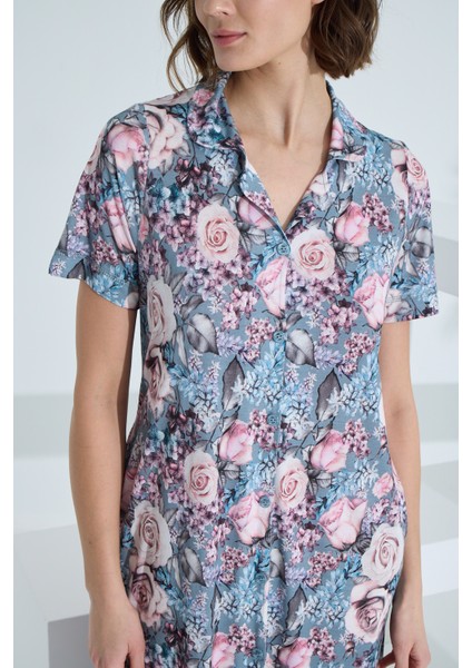 Bambu Kısa Kol Cepli Yazlık Kadın Gecelik 72960 modelleri