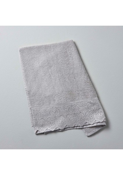 Lace Pamuk 50x80 cm Yüz Havlusu Gri