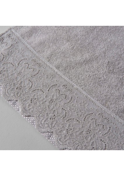 Lace Pamuk 50x80 cm Yüz Havlusu Gri
