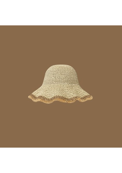 Hasır Şapka Kadın Güneşlik Güneş Kremi Büyük Ağız Şapka Ins Küçük Qingxin Ilkbahar ve Yaz Gezisi Plaj Tatili Tatlı Mori Güneş Şapkası (Yurt Dışından)